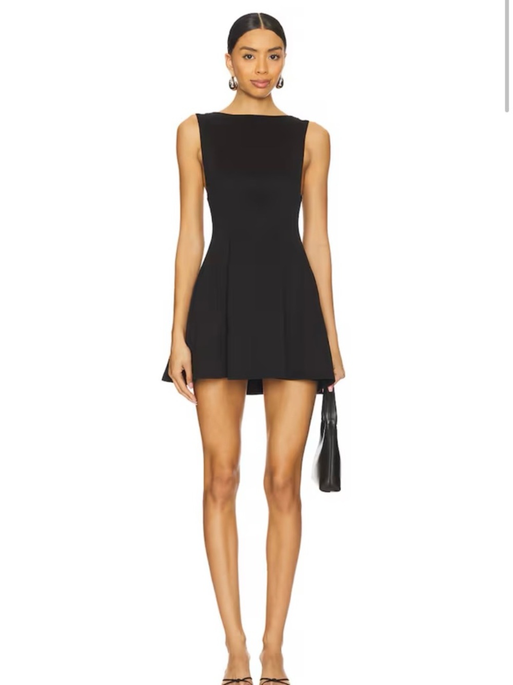 REVOLVE Sleek Black Boatneck Mini Dress